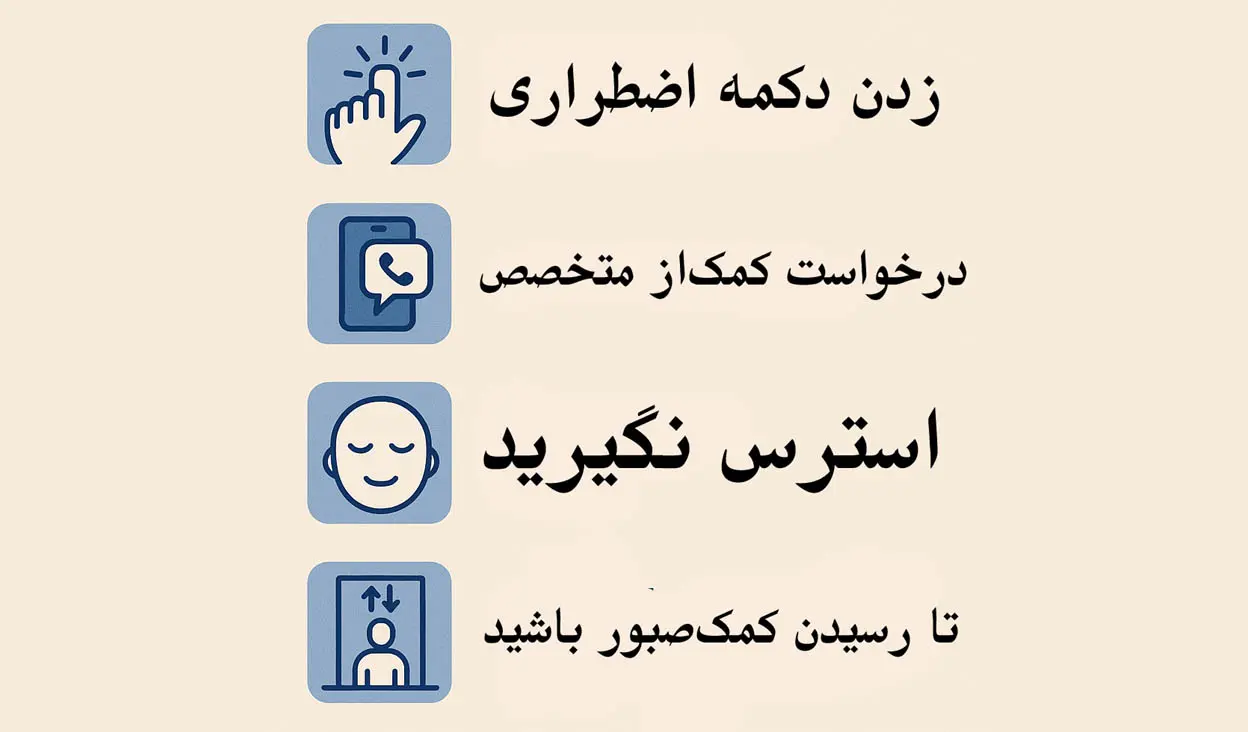 اقدامات هنگام گیر کردن در آسانسور