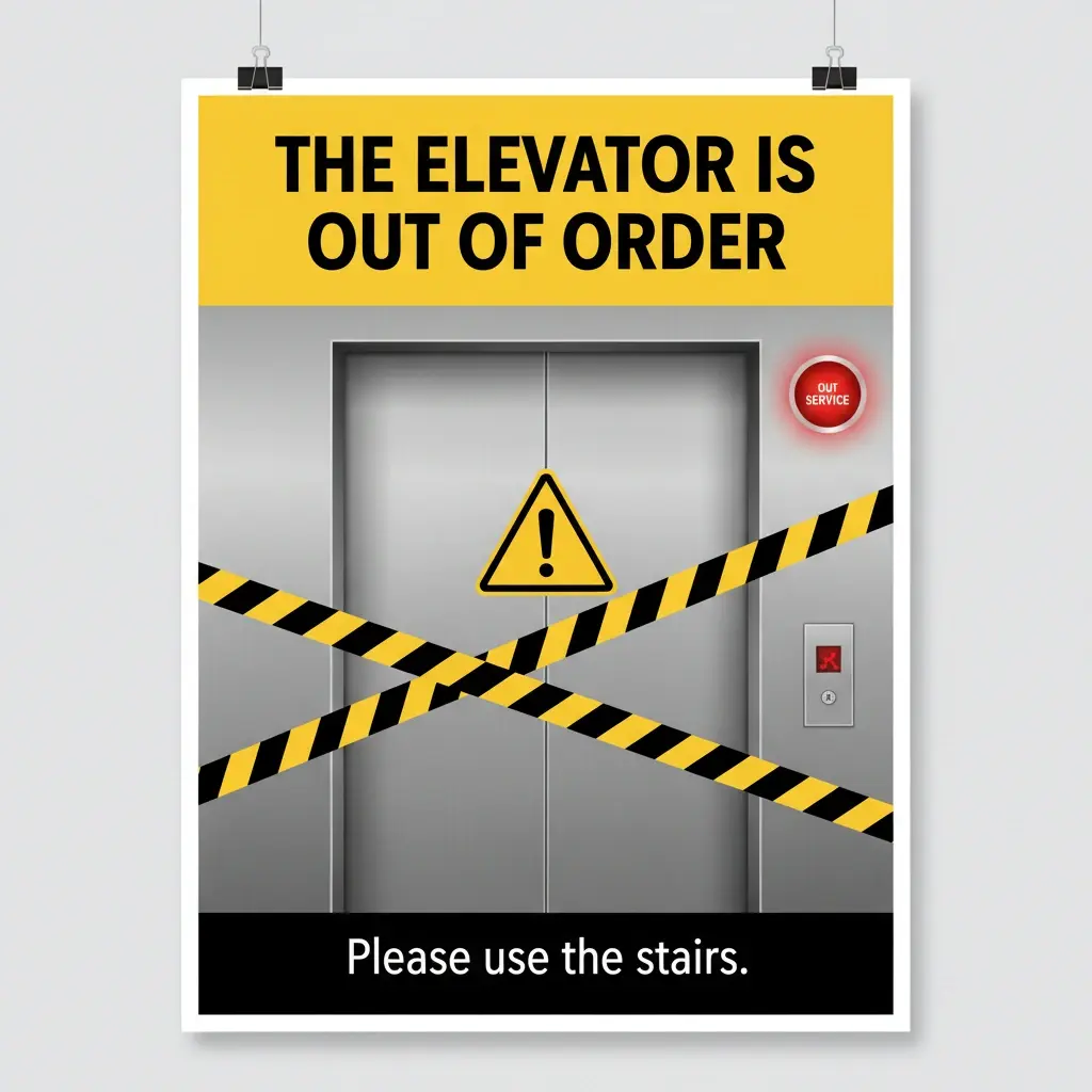 آسانسور خراب است به انگلیسی